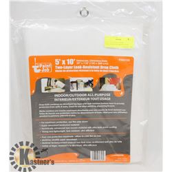 NEW! 5'X10' TWO-LAYER LEAK-RESISTANT DROP CLOTH