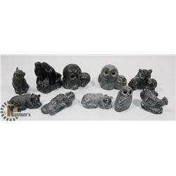 LOT OF 10 WOLF ORIGINALS VARIOUS ANIMAL SOAPSTONE
