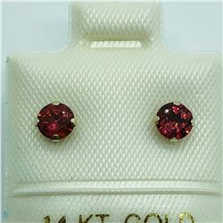 14K GOLD GARNET EARRINGS