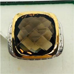 BRASS SMOKEY TOPAZ MEN'S RING