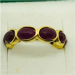 GOLD PLATED SILVER RUBY RING