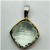 Image 1 : BRASS GREEN AMETHYST PENDANT