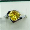 Image 1 : SILVER YELLOW CUBIC ZIRCONIA RING
