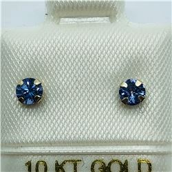 10K YELLOW GOLD TANZANITE EARRINGS