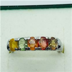 SILVER FANCY COLOUR SAPPHIRE RING