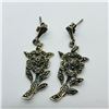 Image 1 : SILVER MARCASITE ANTIQUE DESIGN EARRINGS