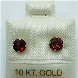 10K YELLOW GOLD GARNET EARRINGS