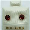 Image 1 : 10K YELLOW GOLD GARNET EARRINGS