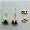 Image 2 : 10K YELLOW GOLD GARNET EARRINGS