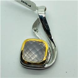 BRASS ROSE QUARTZ PENDANT