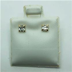 14K YELLOW GOLD CUBIC ZIRCONIA EARRINGS