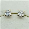 Image 3 : 14K YELLOW GOLD CUBIC ZIRCONIA EARRINGS