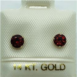 14K GOLD GARNET EARRINGS