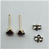 Image 4 : 14K GOLD GARNET EARRINGS