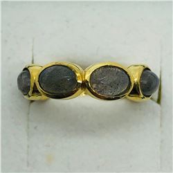 GOLD PLATED SILVER LABRADORITE RING