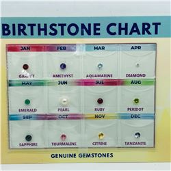 GENUINE GEMSTONE BIRTHSTONE CHART