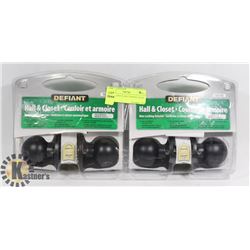 2 HALL AND CLOSET HANDLE SETS.