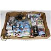 Image 1 : LARGE FLAT OF ACTION FIGURES AND HOT WHEELS.