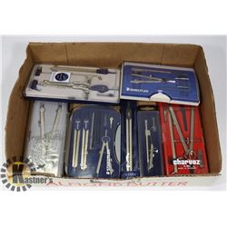 LOT OF ASSORTED DRAFTING SETS INCLUDING