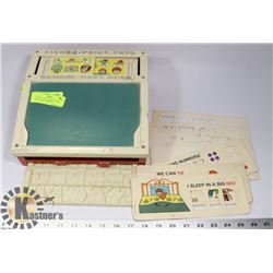VINTAGE FISHER PRICE SCHOOL DAYS DESK - COMPLETE