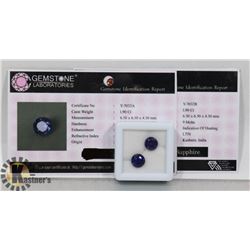 3-MATCHING PAIR BLUE SAPPHIRE GEMSTONE 3.80CT