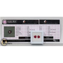 13-MATCHING PAIR RED RUBY GEMSTONE  1.90CT