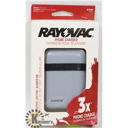 NEW RAYOVAC 6000 MAH POWER BANK