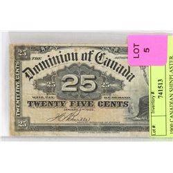 1900 CANADIAN SHINPLASTER.