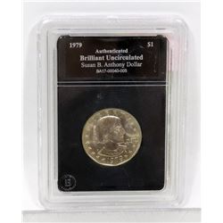 1979 US SUSAN B ANTHONY ONE DOLLAR ENCASED COIN.