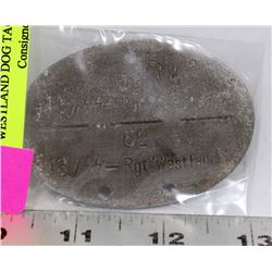 GERMAN WWII DYV WIKING REGIMENT WESTLAND DOG TAG