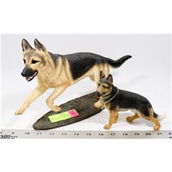 PAIR OF GERMAN SHEPHERD FIGURINES.