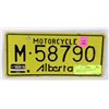 Image 1 : ALBERTA 1978 MOTORCYCLE LICENSE PLATE