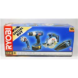 RYOBI 18V DRILL SAW, VACUUM, BATTERY AND CHARGER