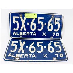 MATCHING PAIR ALBERTA 1970 COMMERCIAL LICENSE