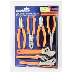 MASTERCRAFT 6PC HIGH VISIBILITY WRENCH & PLIERS