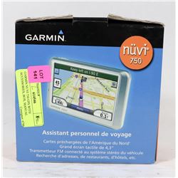 GARMIN NUVI 750 GPS WITH ACCESSORIES, BOX, MANUAL