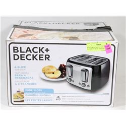 BLACK & DECKER STAINLESS 4 SLICE WIDE SLOT TOASTER