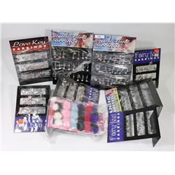 BOX OF FASHION EARRINGS ON DISPLAYS