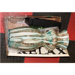 TALL GASS DECORATIVE VASE AND RELAX LETTERS PLANT