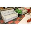 Image 1 : PAIR OF GREY FABRIC 56" LOVE SEATS