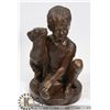 Image 1 : BOY WITH DOG 1974 BY CHARLES PARKS FRANKLIN MINT