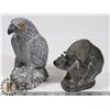Image 1 : LOT OF 2 WOLF ORIGINALS SOAPSTONE CARVINGS "BIRD