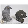 Image 2 : LOT OF 2 WOLF ORIGINALS SOAPSTONE CARVINGS "BIRD