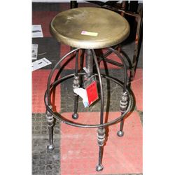 BOUTIQUE METAL DESIGNER SWIVEL BAR STOOL.