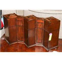 BOUTIQUE WOOD 3 PC CANISTER ENCASEMENT WITH