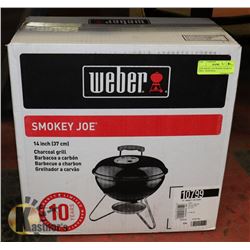 NEW SMOKEY JOE WEBER 14" CHARCOAL GRILL. SEASONAL,
