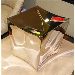 BOUTIQUE POLISHED STAINLESS STEEL STOOL. FURNITURE