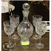 Image 1 : CRYSTAL DECANTER & WINE GLASSES.