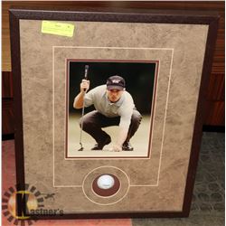 MIKE WEIR FRAMED GOLF PICTURE WITH INSET GOLF