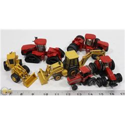 6 DIECAST JOHN DEERE & CASE TRACTORS